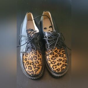 Creepers Black & Leopard Print size 7